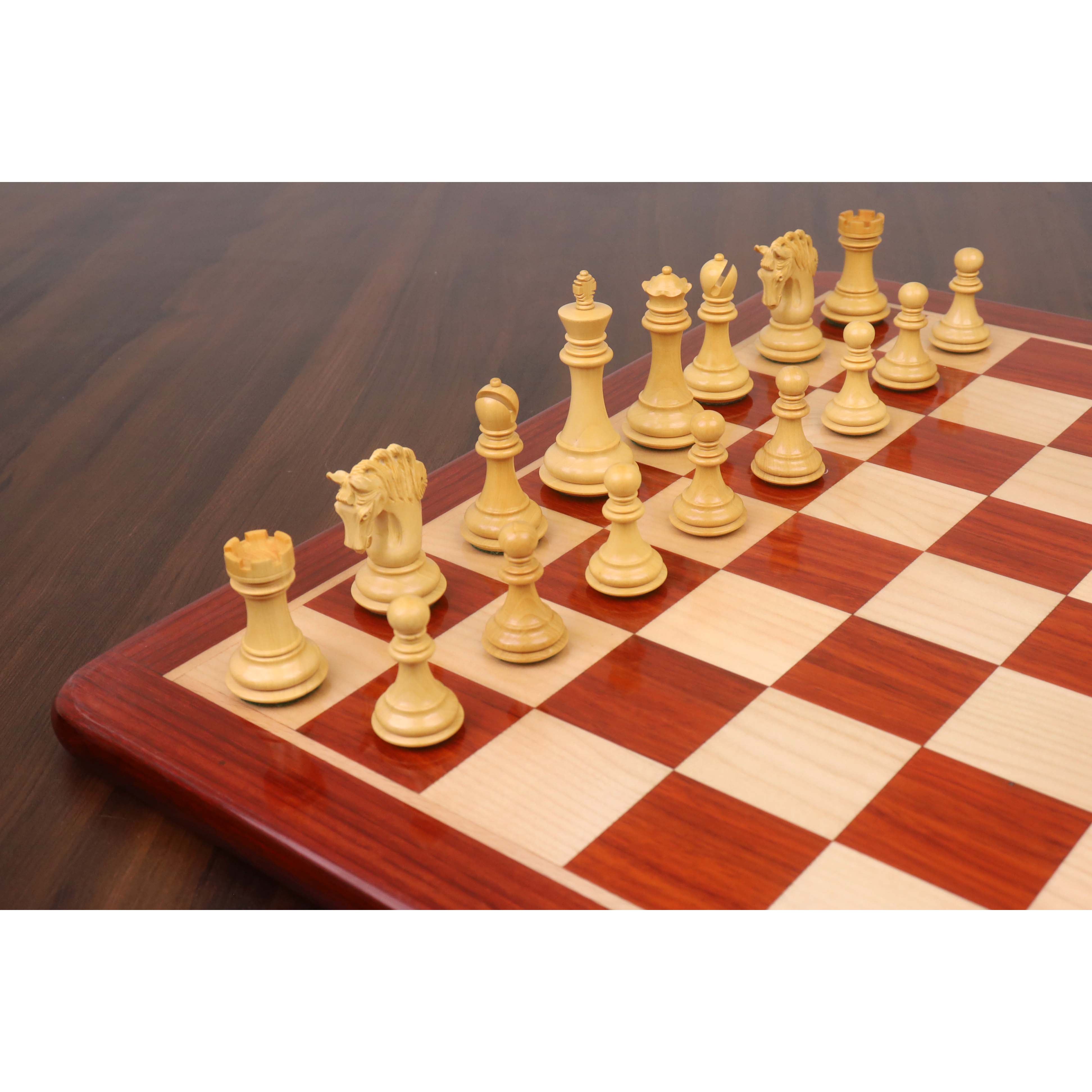Bud Rosewood and Boxwood chessmen sized for 45 to 50 mm squares
