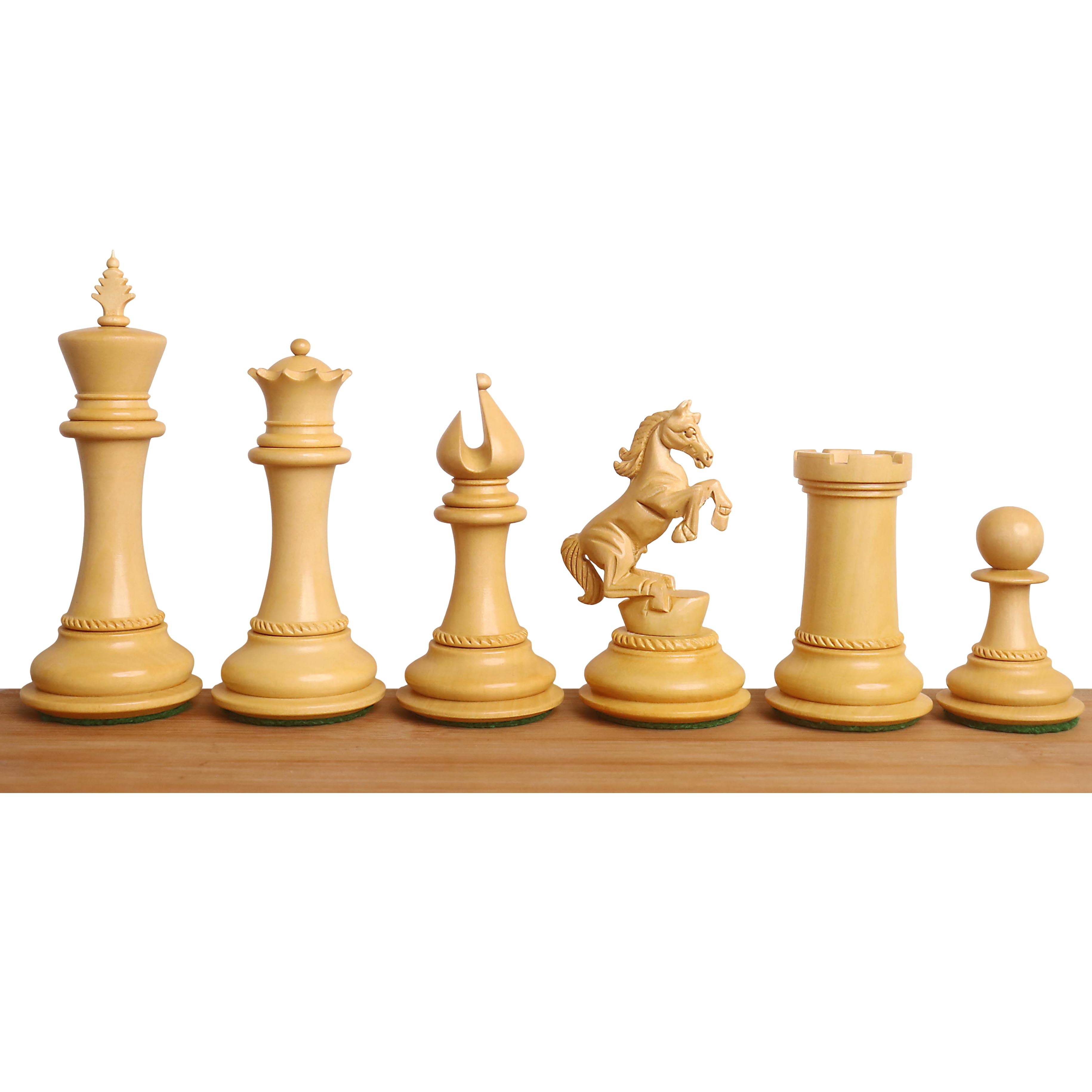 114mm king and matching chessmen in Bud Rosewood and Boxwood