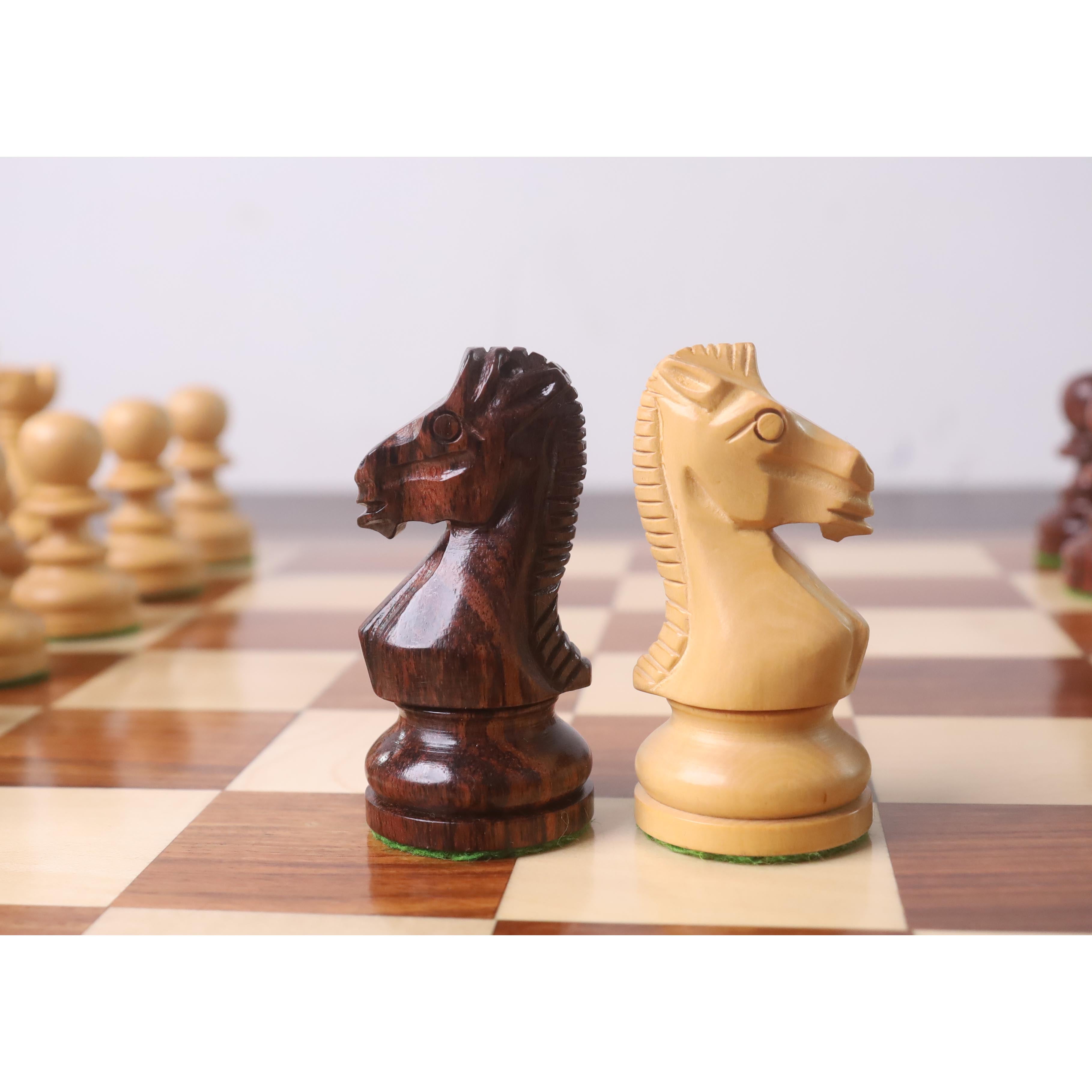 34 piece rosewood chessmen set