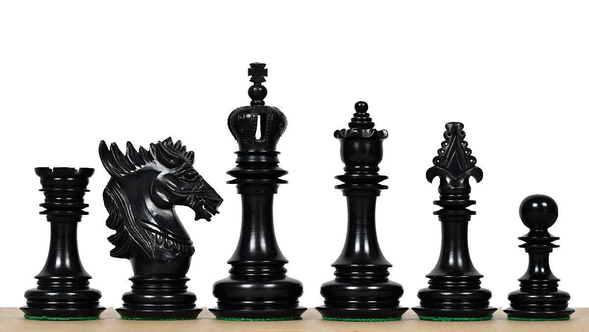 Dragon Knight Series chess pieces, genuine ebony and boxwood, hand carved in India