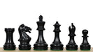 Laughing Knight chess pieces, ebonised and natural boxwood, hand carved in India