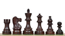 Smokey Staunton chess pieces, rosewood and boxwood, hand carved in India