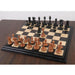 Ebony Wood and Antiqued Boxwood chessmen, 107mm king on a 49mm base
