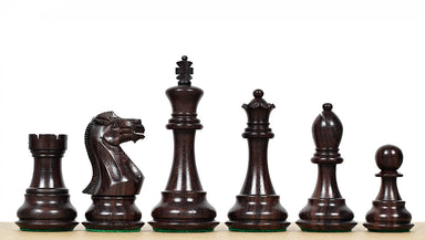 Desert Gold Staunton chess pieces, rosewood and natural boxwood, hand carved in India