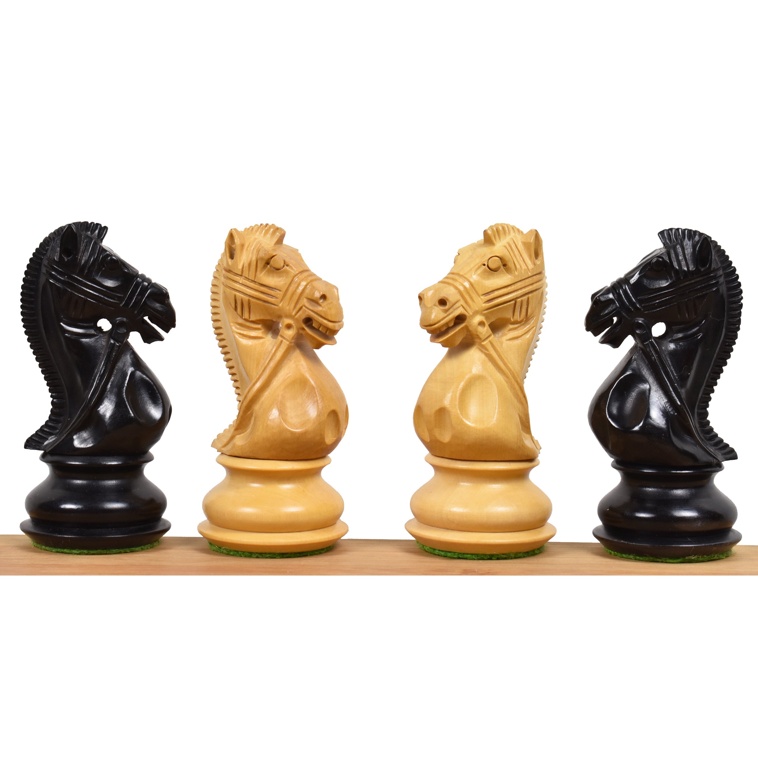 Ebonised boxwood and boxwood Supreme Staunton chessmen