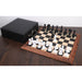 34 piece lacquered black boxwood and lacquered white boxwood chessmen set