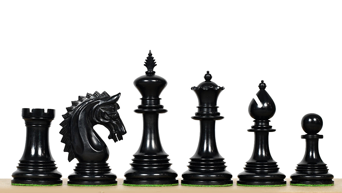 California Chrome Staunton chess pieces, genuine ebony and boxwood, hand carved in India