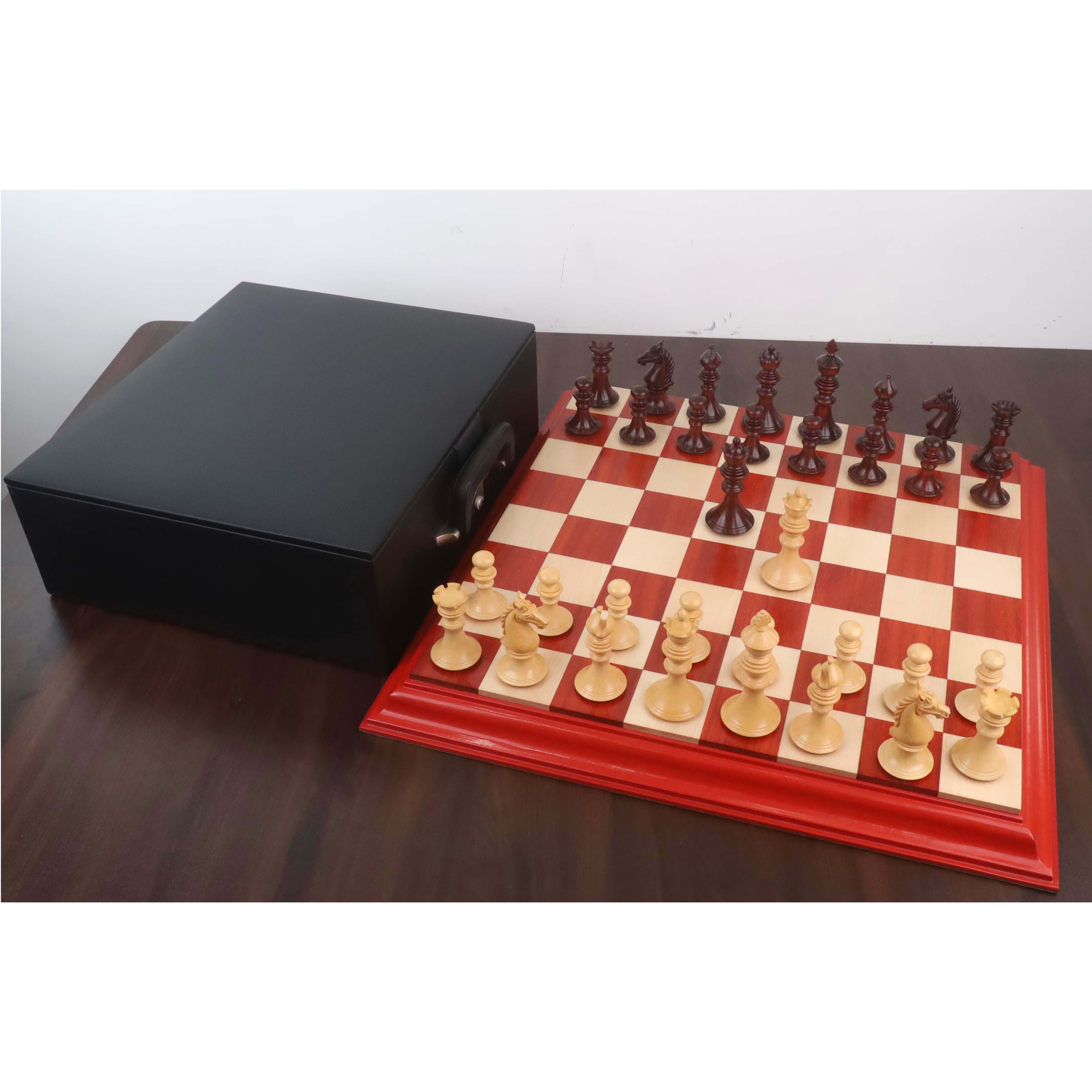 34 piece bud rosewood chessmen set