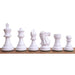 76mm king and matching chessmen in Black Painted Boxwood and White Painted Boxwood