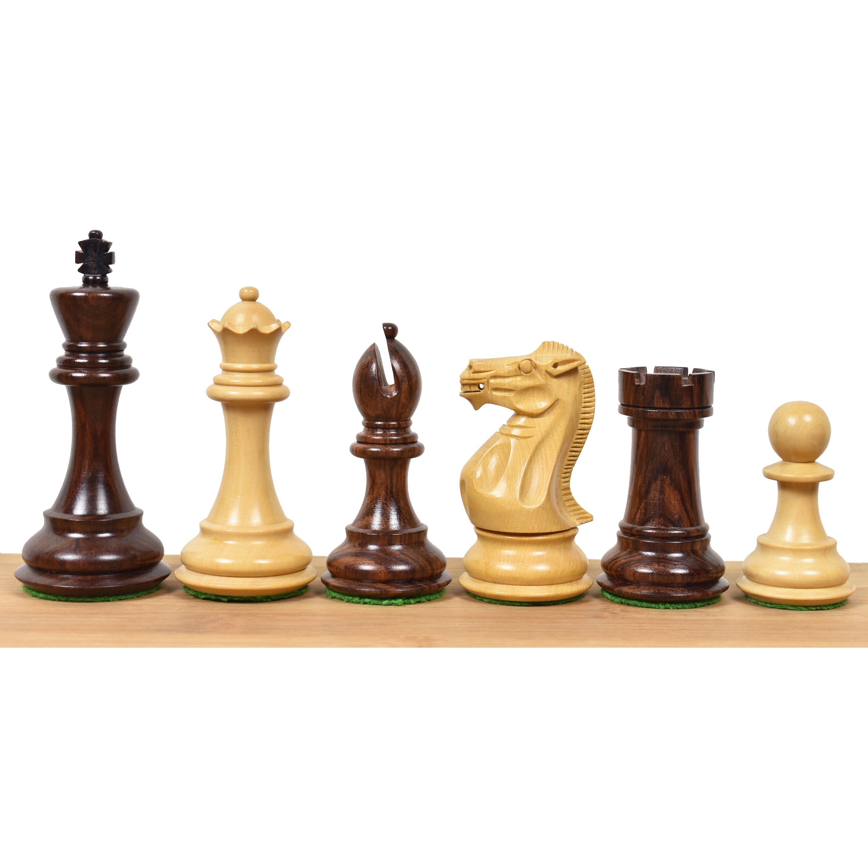 Double weighted Pro Staunton chessmen in rank order