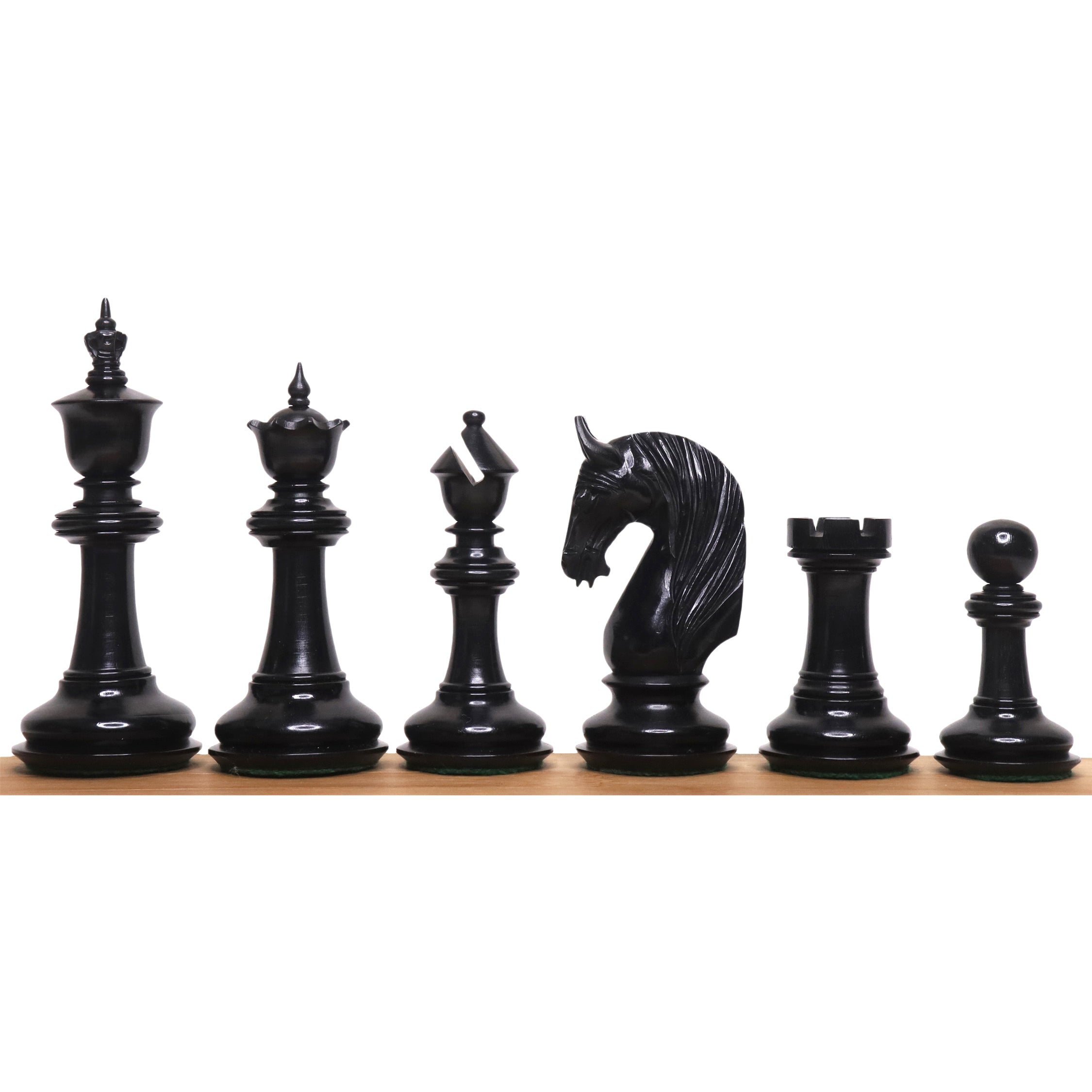 Bath Staunton chess pieces in ebony, 118mm king