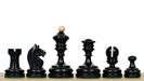 1930 Knubbel Analysis chess pieces, ebonised and natural boxwood, hand carved in India