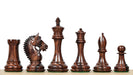 American Bridle chess pieces, rosewood and boxwood, hand carved in India