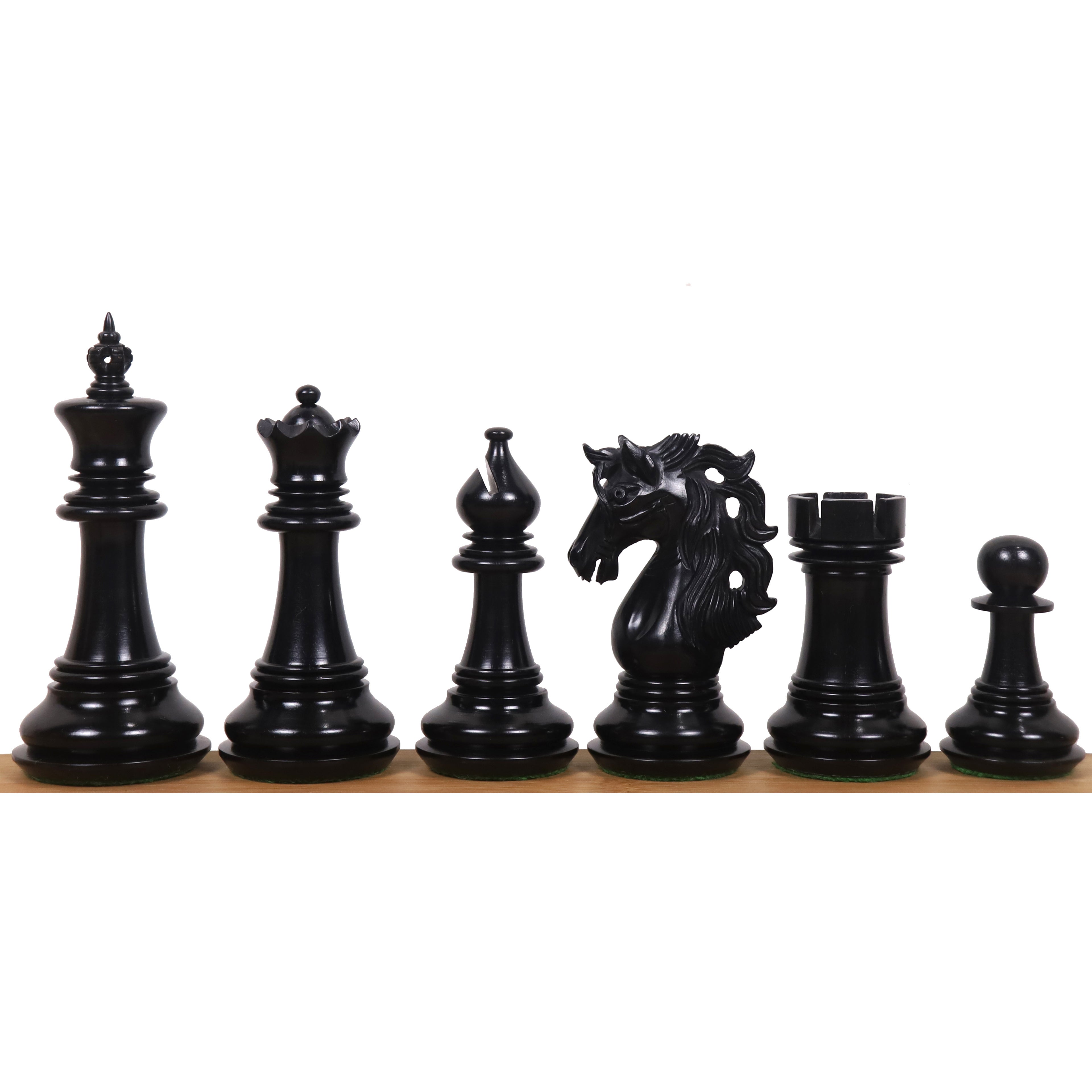 Spartacus Staunton chess pieces in ebony wood, 117mm king