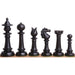 34 piece ebony wood and boxwood chessmen set