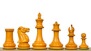 1849 Original Staunton chess pieces, ebony and antiqued boxwood, hand carved in India