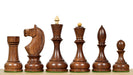 Sheesham and natural boxwood Soviet Leningrad Schoolboy chess pieces, 34 chessmen