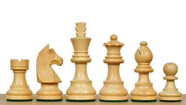 Tournament Staunton chess pieces with German Knight in sheesham, 77mm king