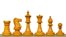 1904 Cambridge Springs chess pieces, ebonised and natural boxwood, hand carved in India