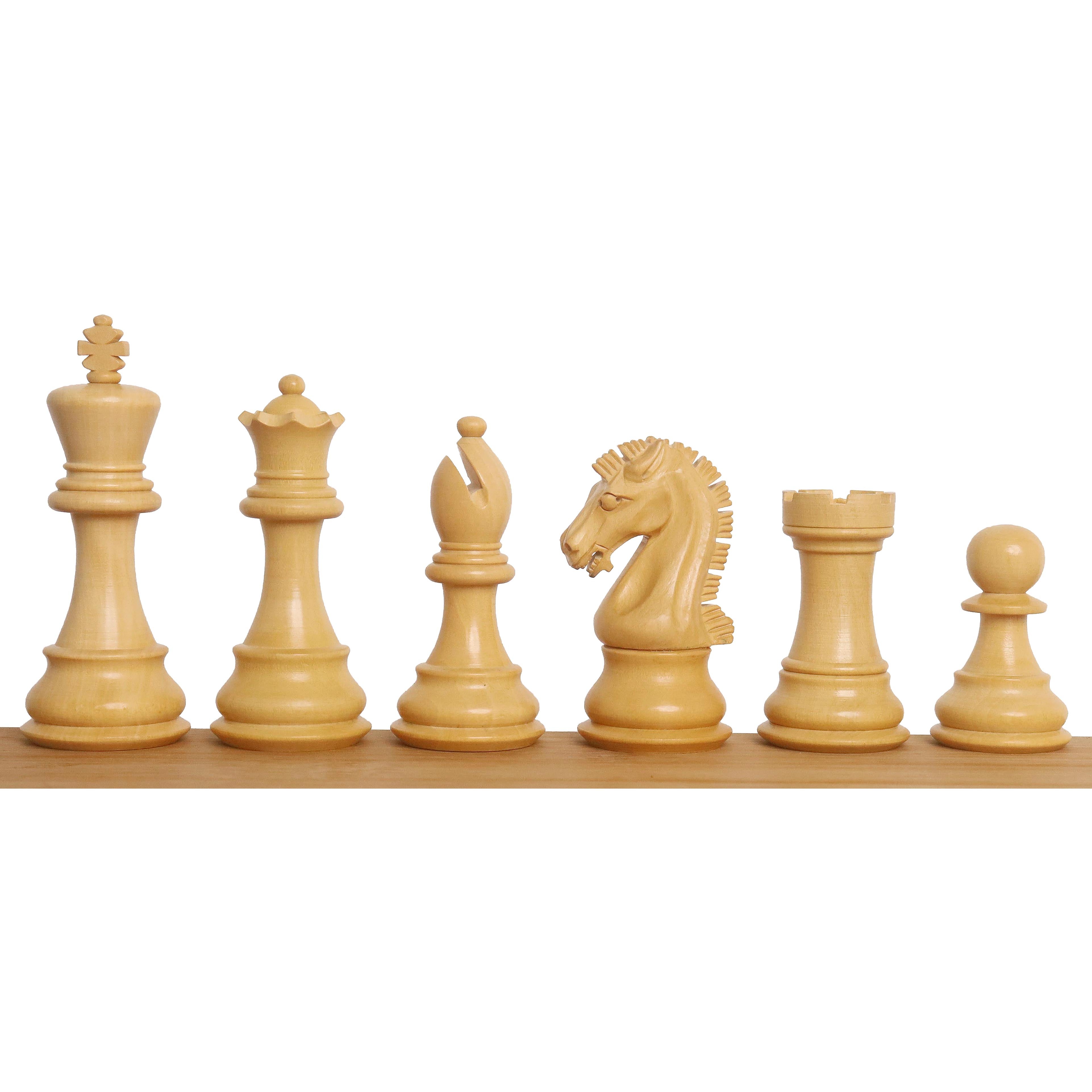 Golden Rosewood and Boxwood chessmen sized for 38 to 45 mm squares