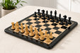Fierce Knight Staunton chess set in ebonised boxwood with a 53cm ebony and maple board