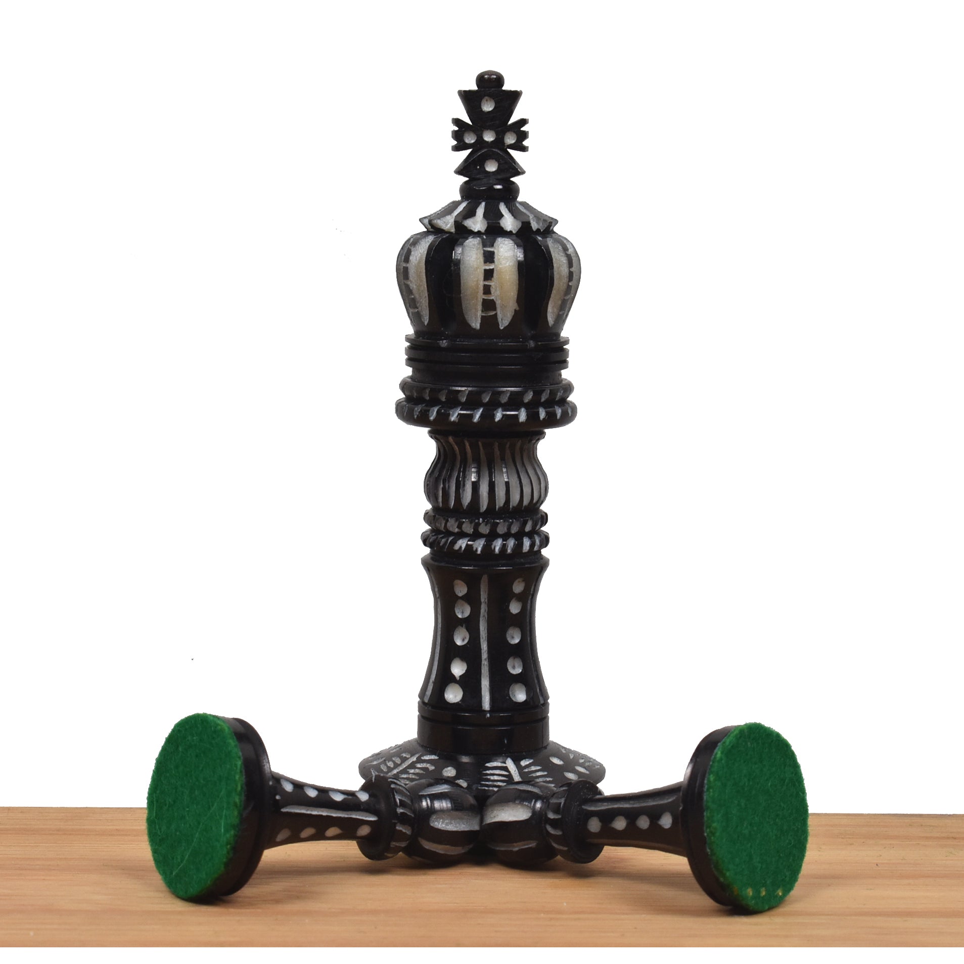 New English Hand Carved Camel Bone 104mm Chess Pieces