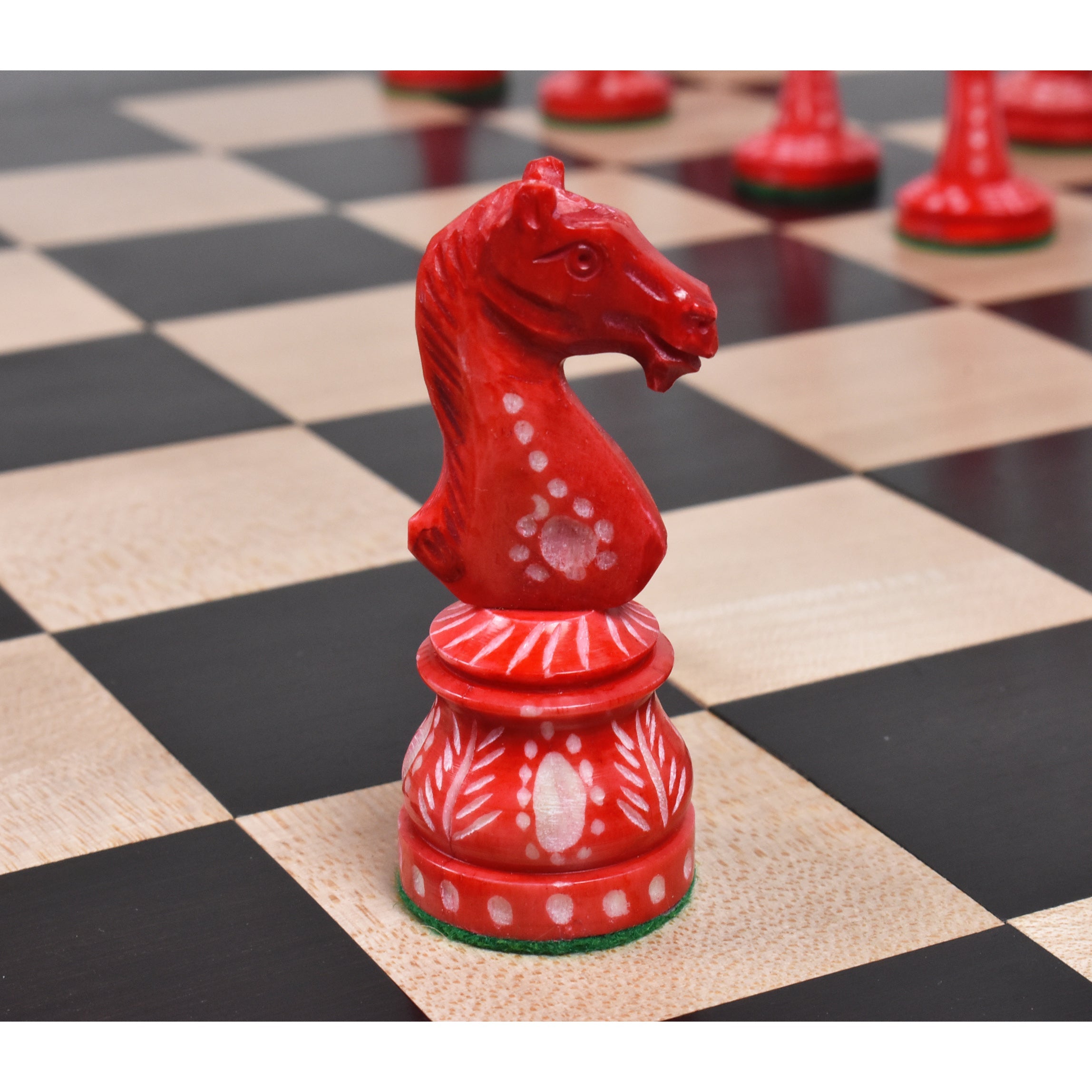New English Hand Carved Camel Bone 104mm Chess Pieces