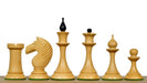 Ebonised & Natural Staunton chess pieces with a 106mm king, hand carved in India