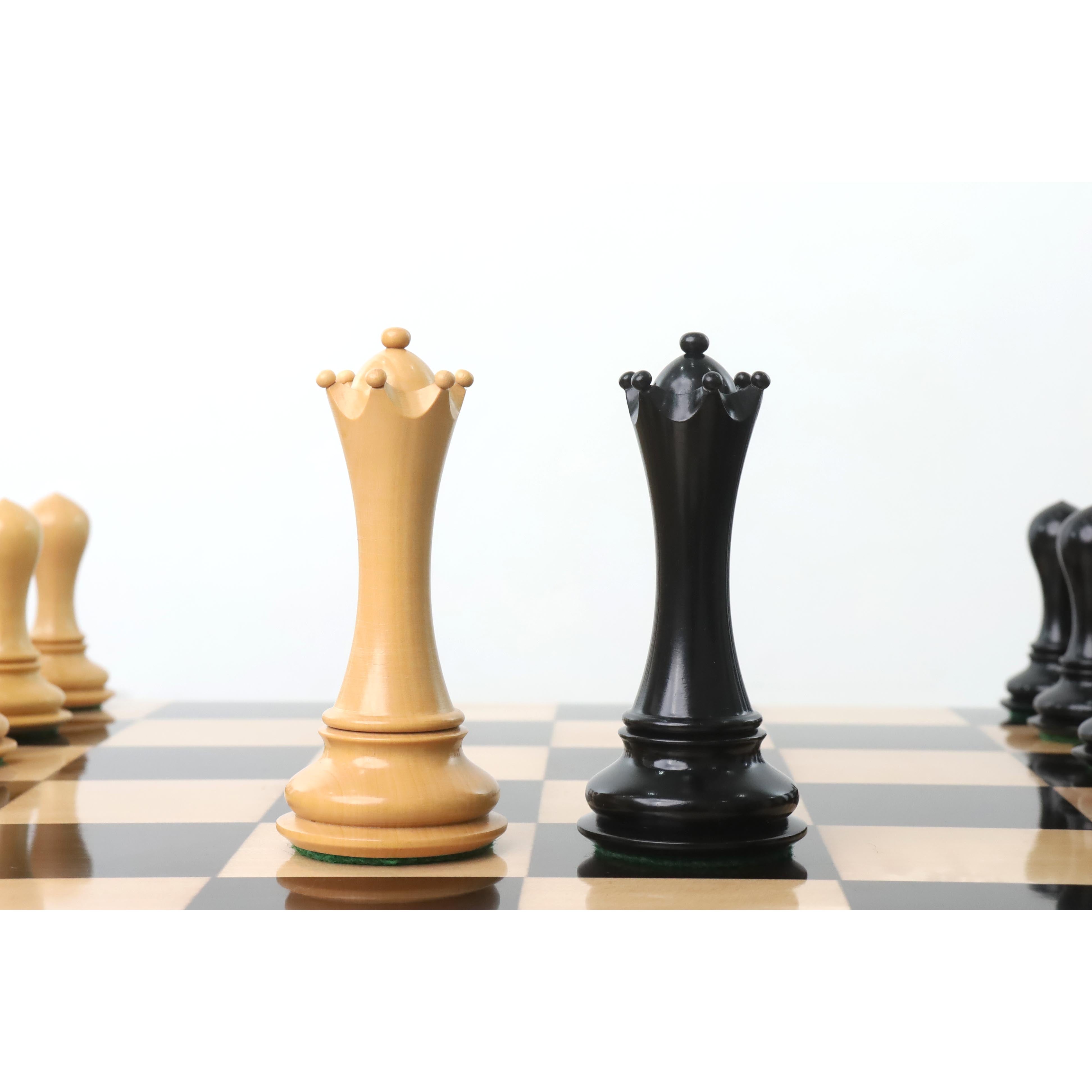 Avant Garde Staunton chess pieces in ebony wood, 117mm king