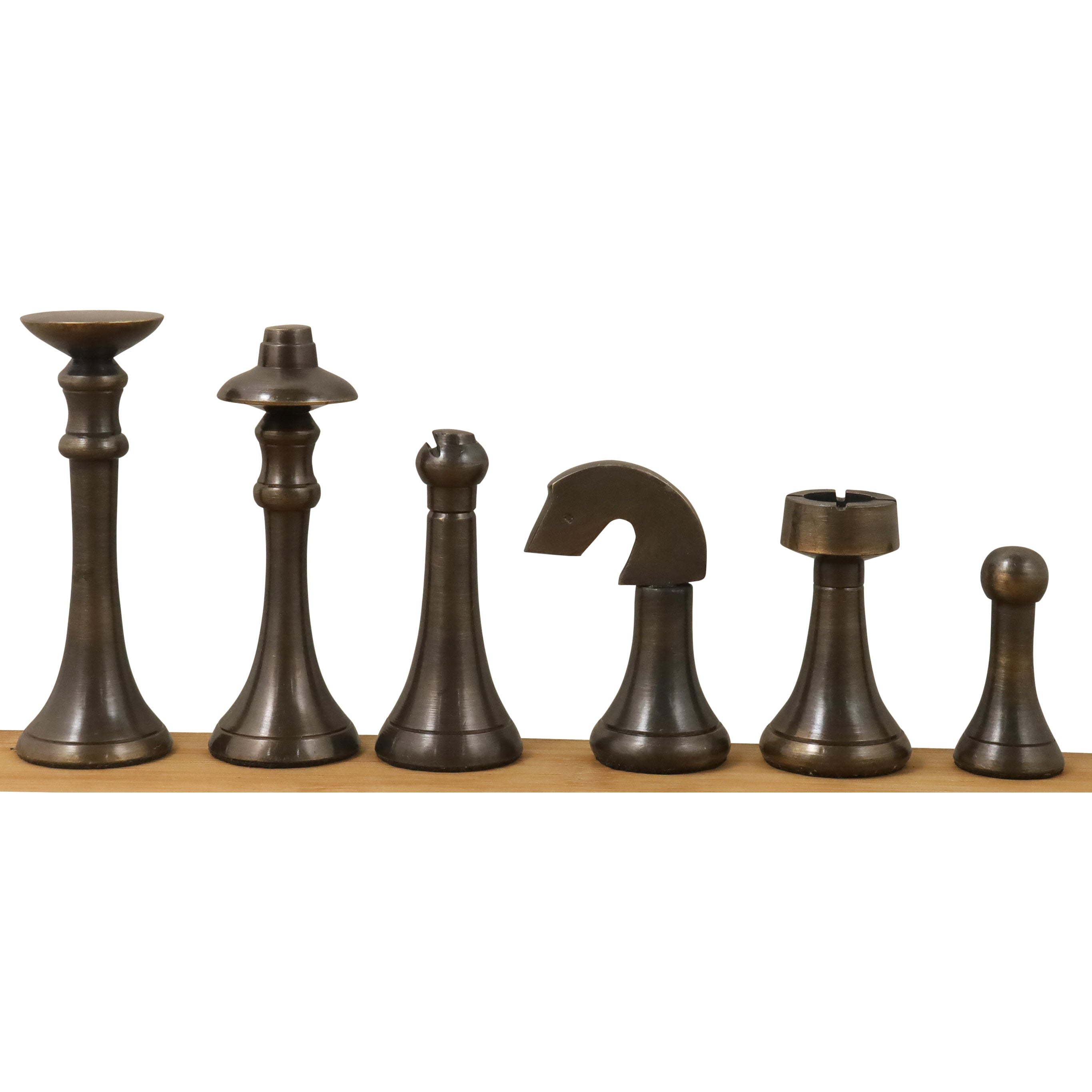 Contemporary Brass 78mm Chess Pieces