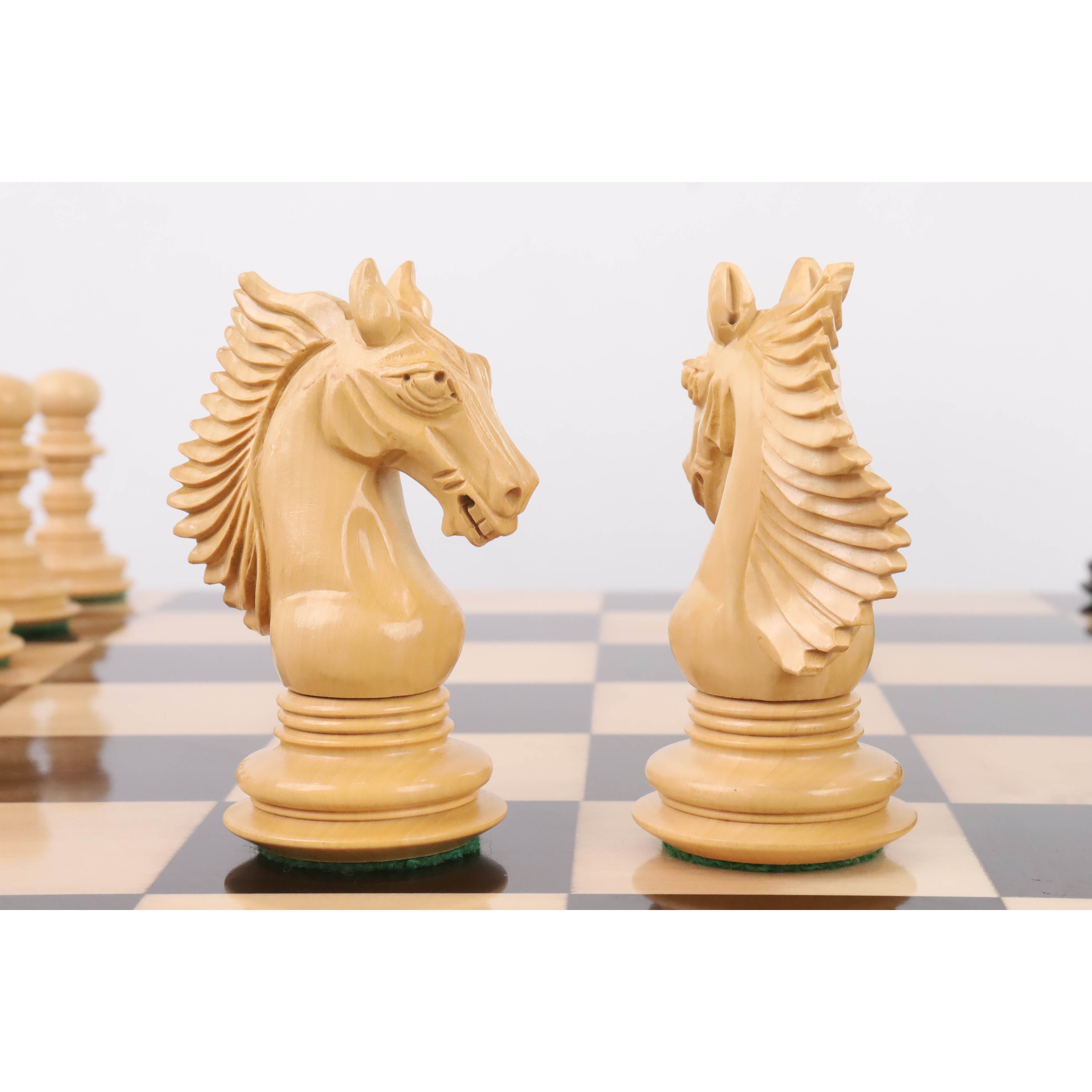 Ebony Wood chessmen sized for 55 to 65 mm squares