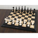 Turkish Tower Pre-Staunton chess pieces in black & white camel bone, 118mm king