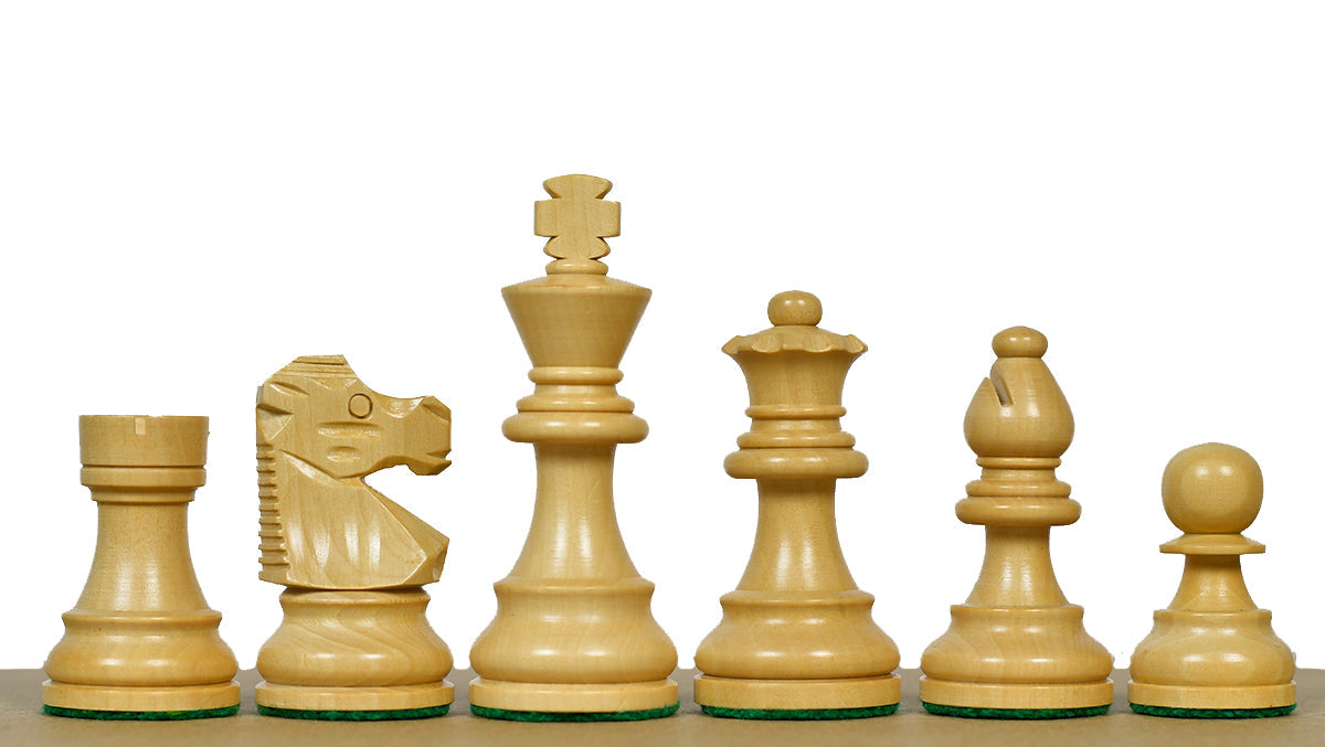 Sheesham chess pieces with a 76mm king and weighted felted bases