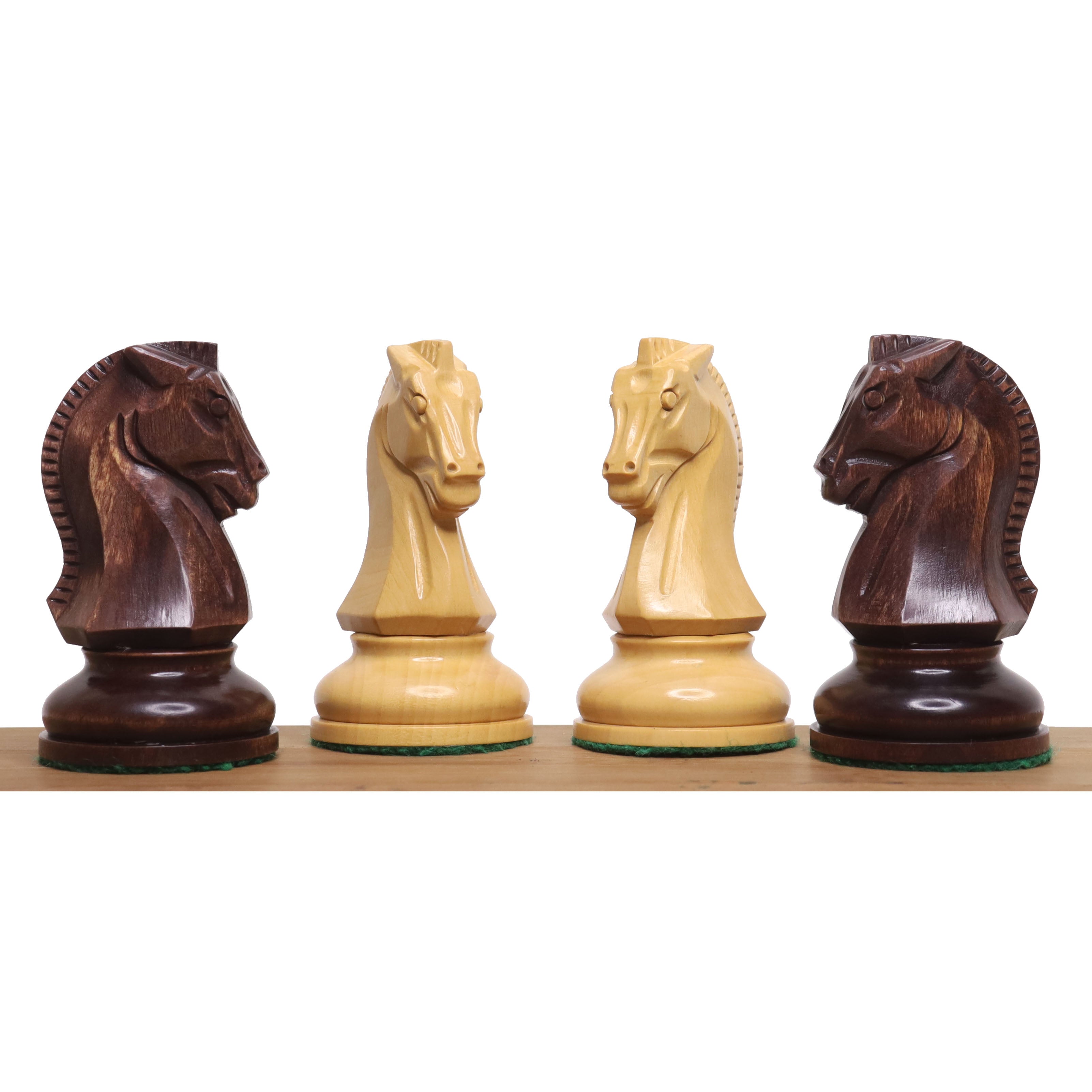 Knight and rook from the Mahogany Stained and Boxwood chessmen