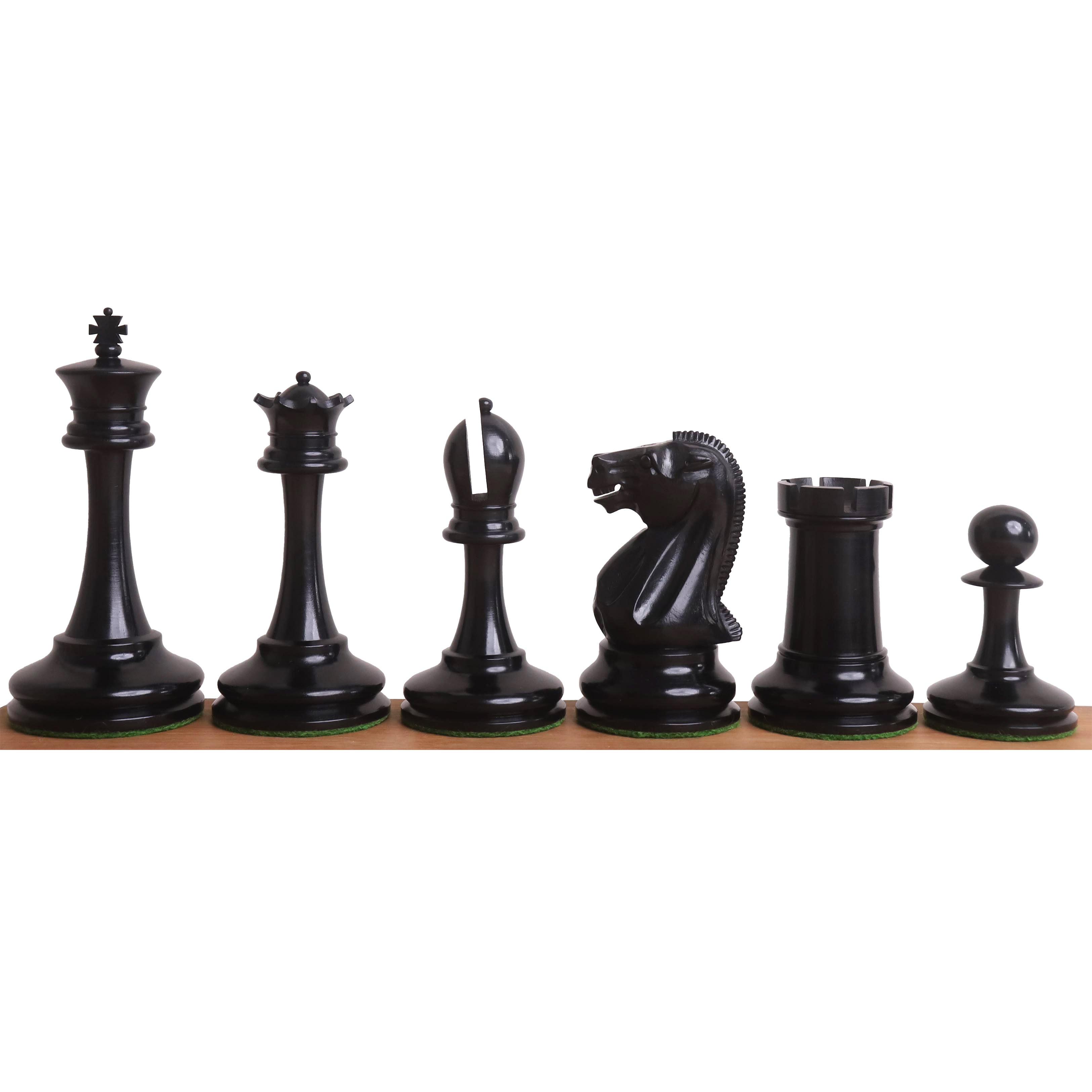 Ebony Wood and Boxwood chessmen at 2,000 grams complete