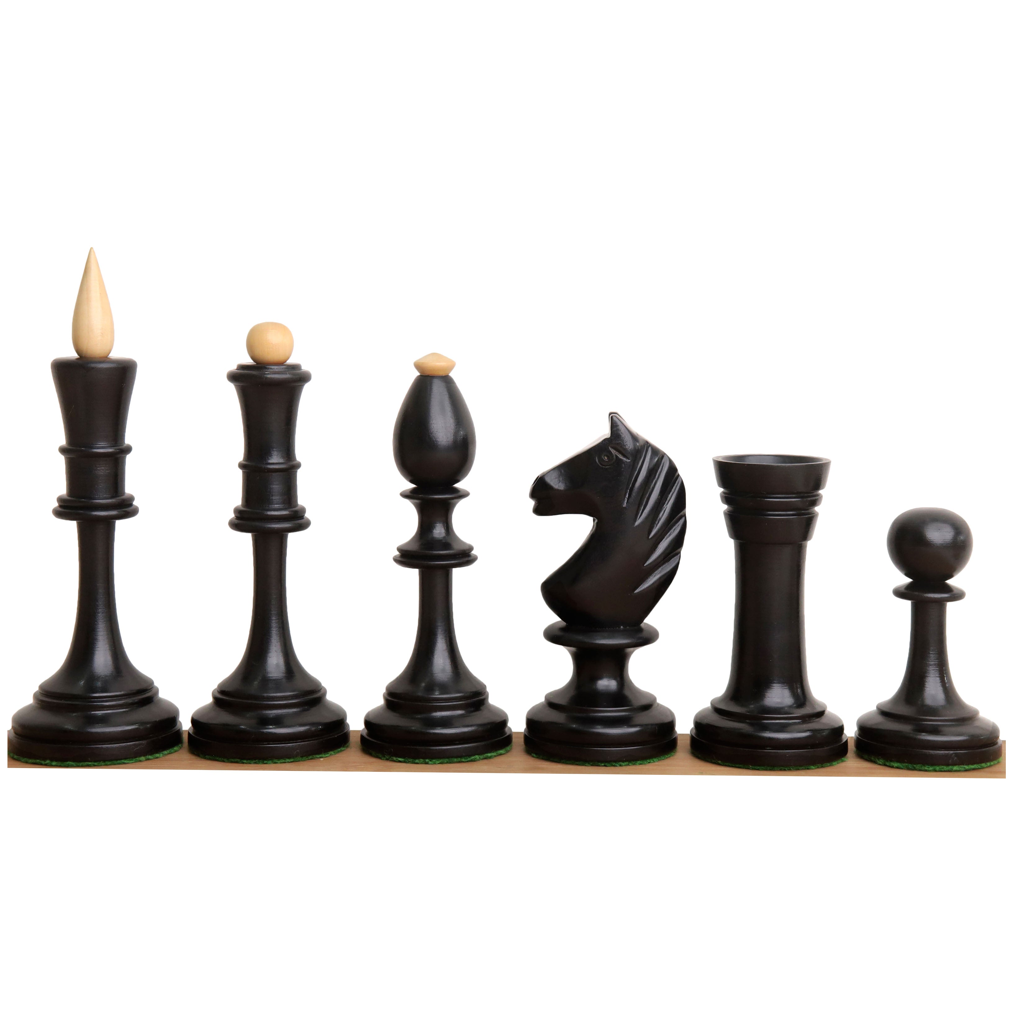 Knight and rook from the ebonised boxwood chessmen