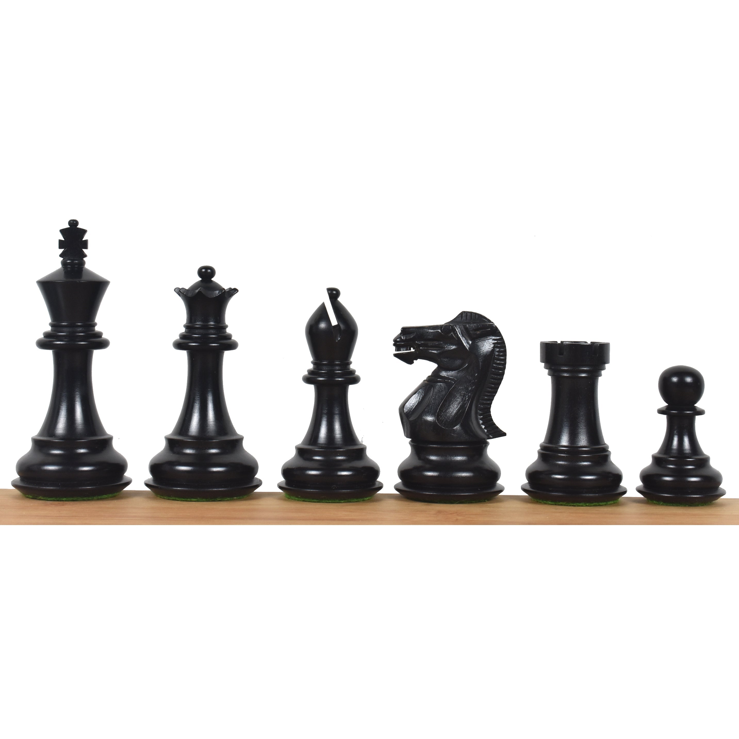 34 piece chessmen set in Ebonised Boxwood and Boxwood