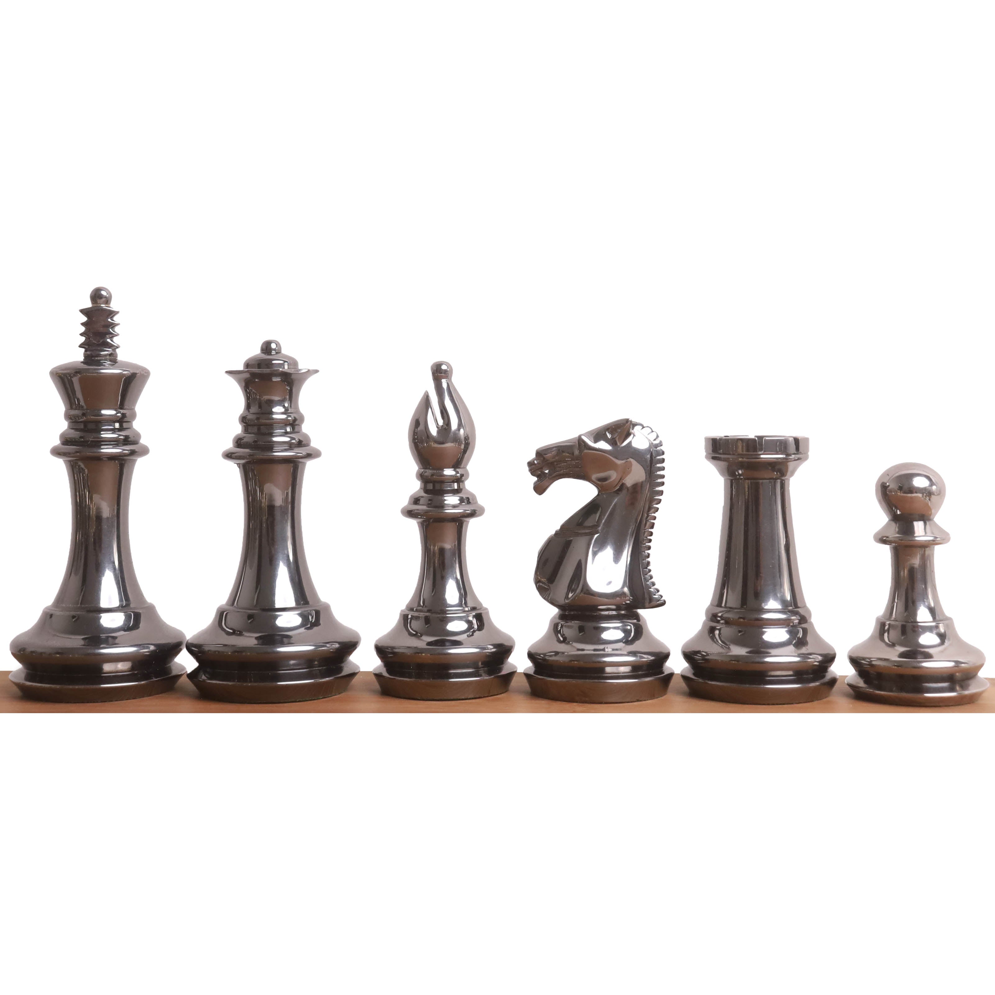 Metallic Gold and Grey chessmen sized for 50 to 60 mm squares