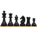 Antiqued Boxwood and Ebonised Boxwood chessmen sized for 55 to 60 mm squares