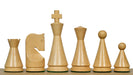 Ebonised chess pieces with a 104mm king and weighted felted bases