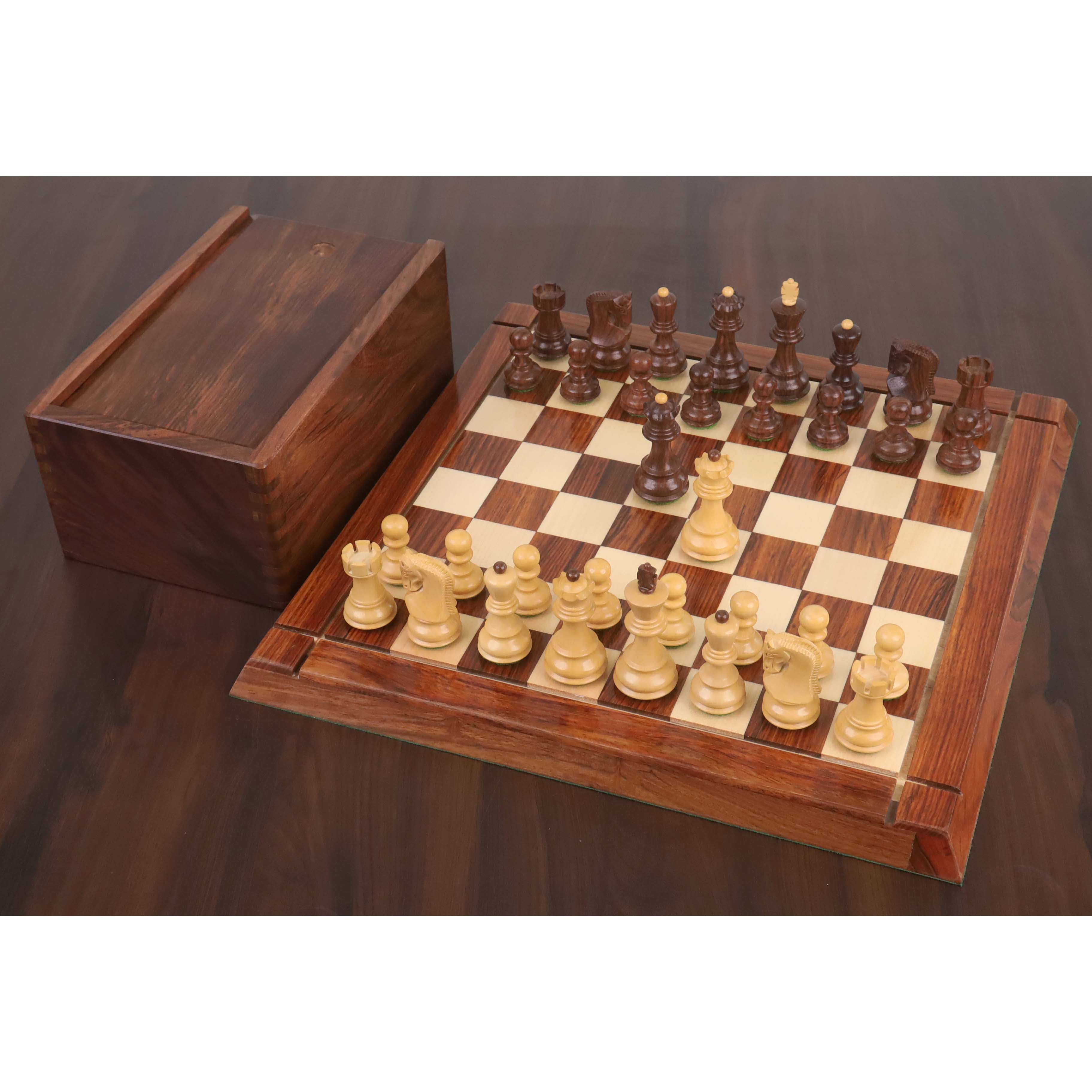 Golden Rosewood chessmen cut for 40 to 50mm squares
