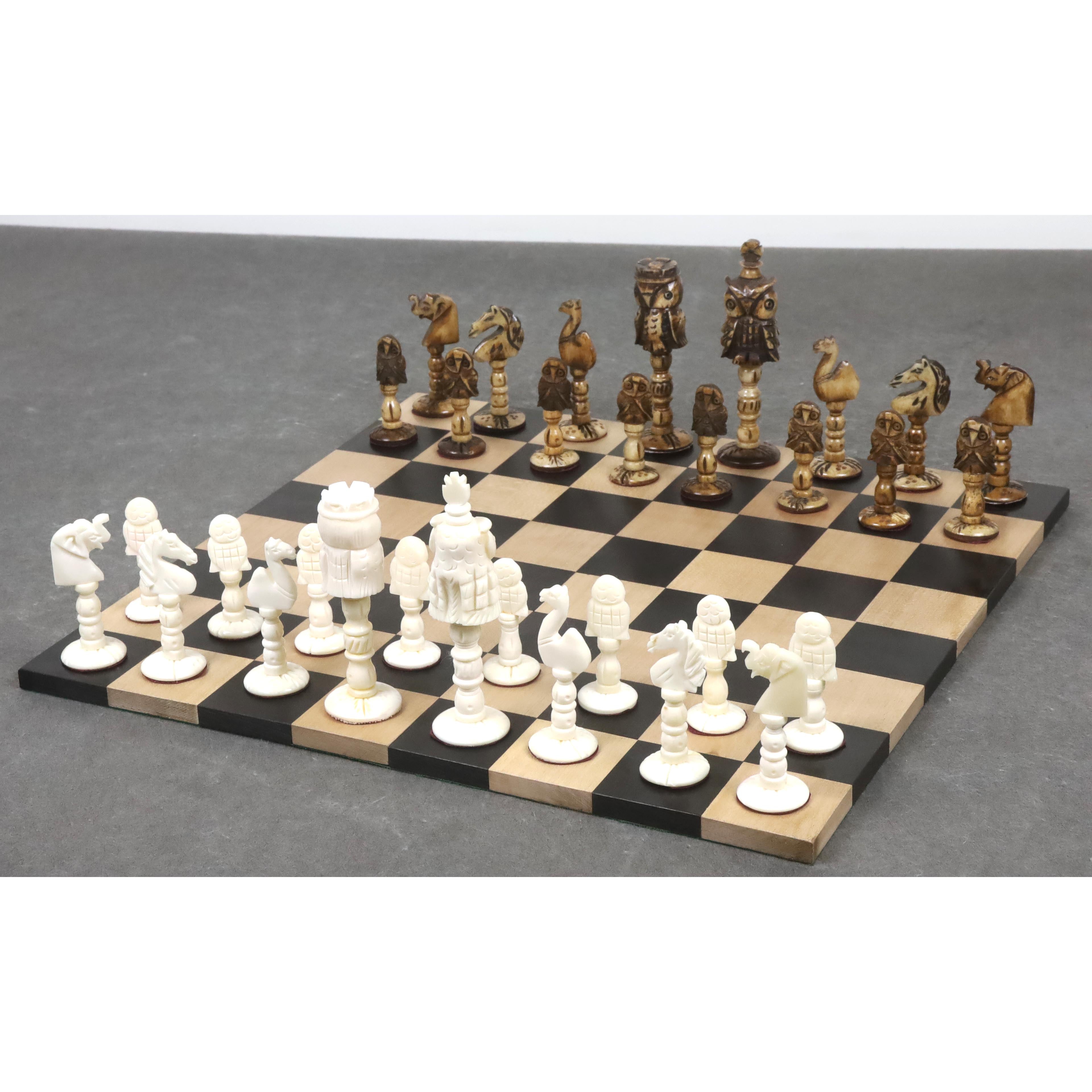 Animal Kingdom Camel Bone 101mm Chess Pieces
