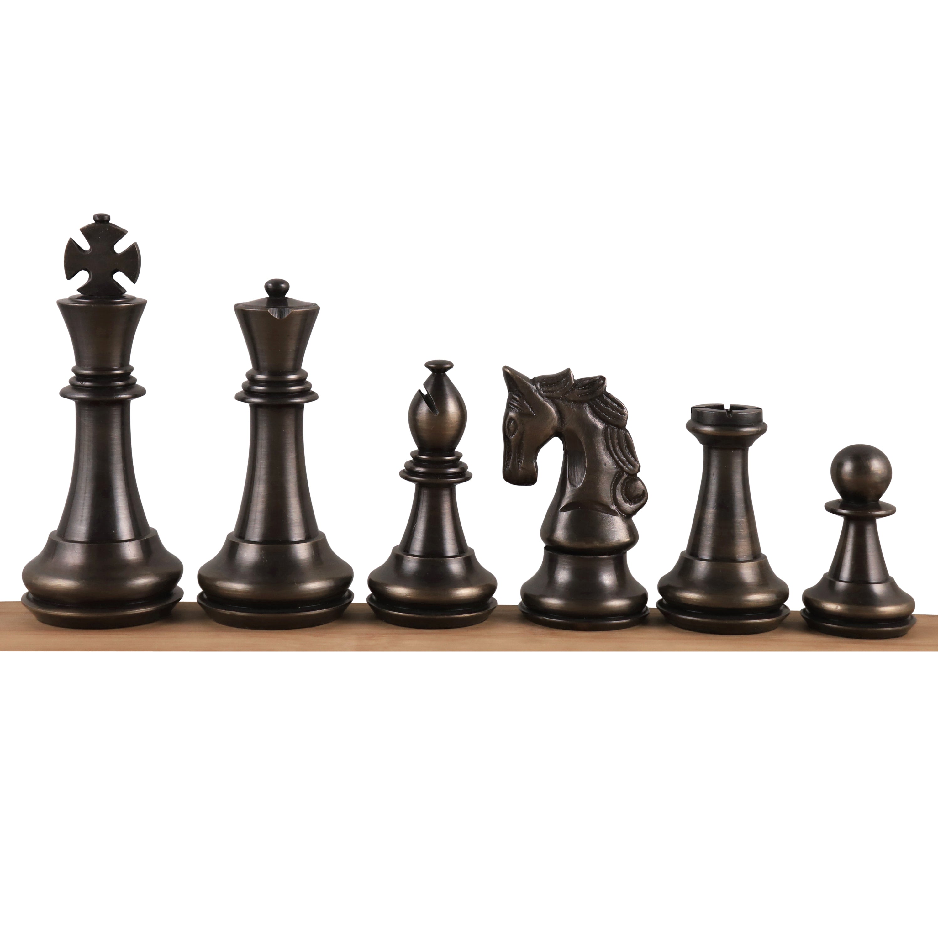 Staunton Inspired Brass 109mm Chess Pieces