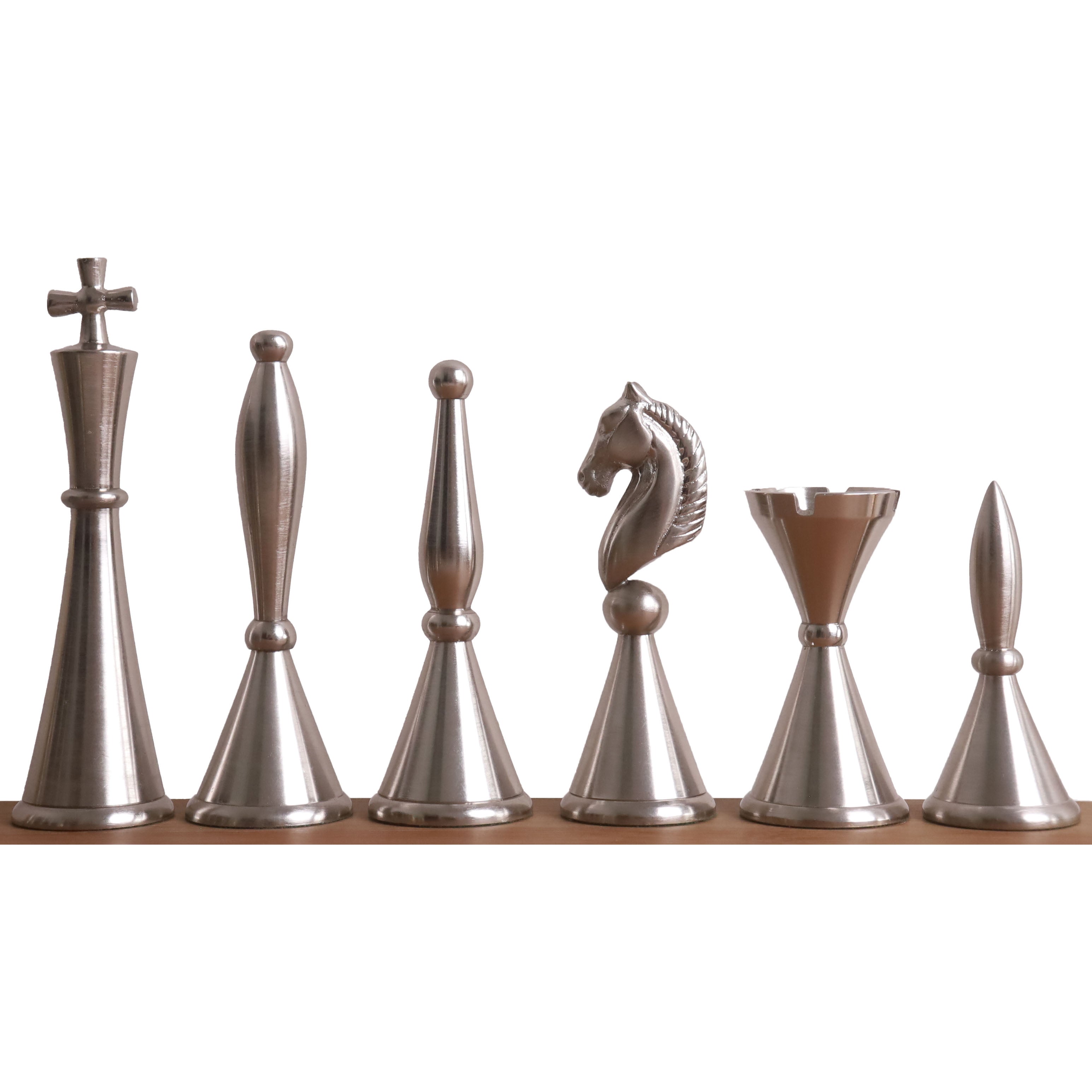 Antiqued Copper and Metallic Silver chessmen cut for 45 to 55mm squares