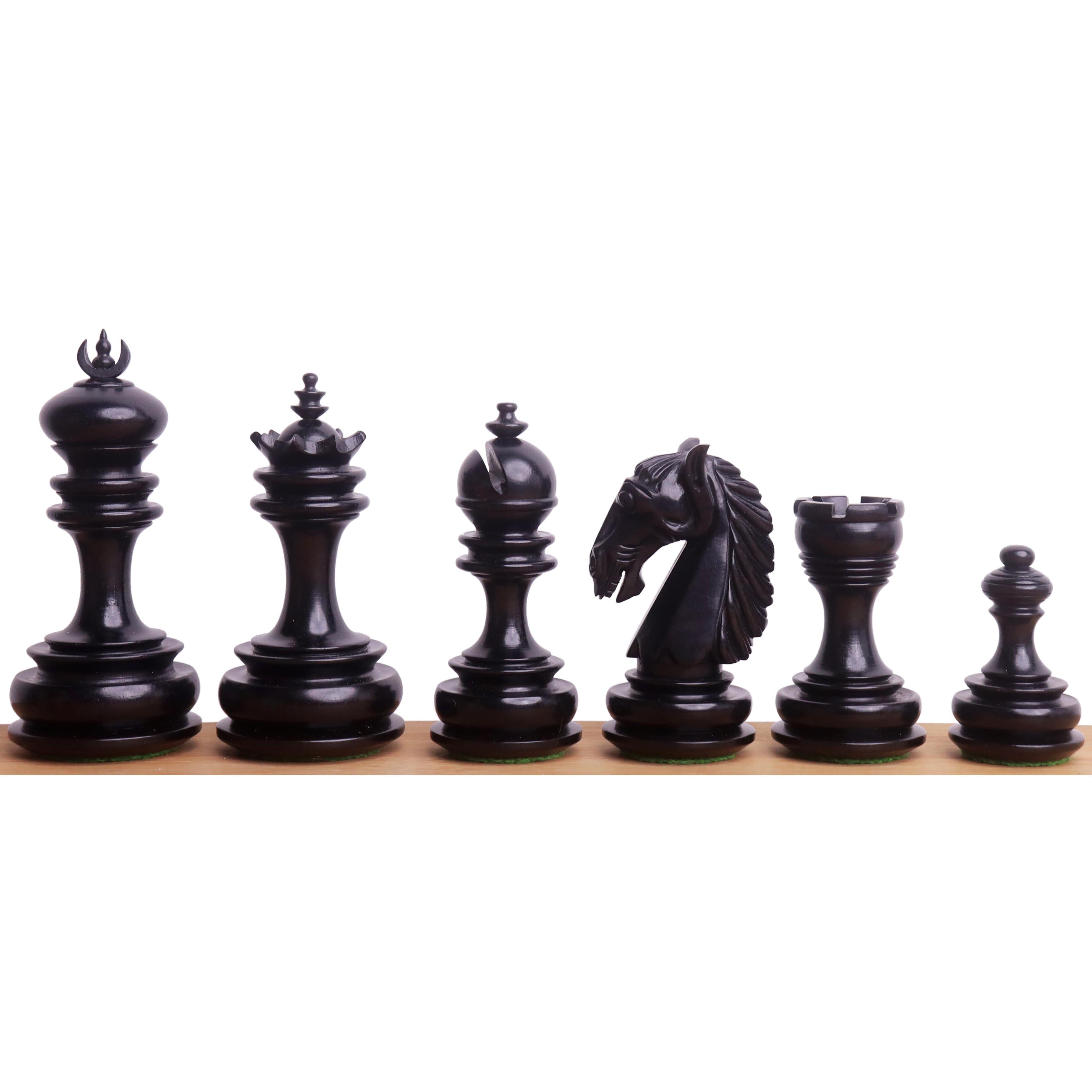 34 piece chessmen set in Ebony and Boxwood