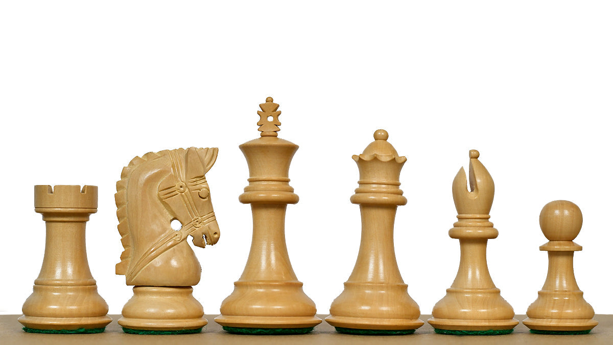 Genuine ebony chess pieces with a 91mm king and weighted felted bases