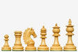 Ebony chess pieces with a 114mm king and weighted felted bases