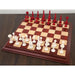 Turkish Tower Pre-Staunton chess pieces in crimson & white camel bone, 118mm king