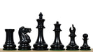 Ebony chess pieces with a 115mm king and weighted felted bases
