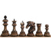 Black Lacquered Burnt Boxwood and White Lacquered Burnt Boxwood chessmen sized for 57 to 65 mm squares